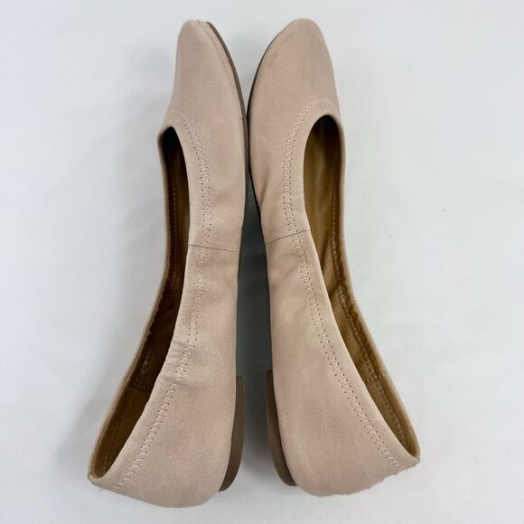 Lucky Brand ERIN Nude Leather Stretch Side Ballet Flats - Picture 7 of 14